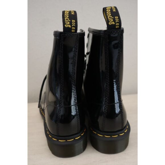 Dr Martens 11821 Women Sz 8 Black Patent Leather 1460 Lace-Up Combat Boots - Picture 4 of 15